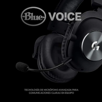 Imagen 2 de Logitech G PRO X Audífonos Gaming con Cable y Micrófono Blue VO!CE DTS Headphone:X 7.1 Controladores PRO-G 50mm Sonido Surround 7.1 para Esports PC PS Xbox Nintendo Switch - Negro