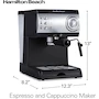 Miniatura de Hamilton Beach 40715 Cafetera Espresso y Cappuccino 15 Bar 2 Tazas Negro y Plata