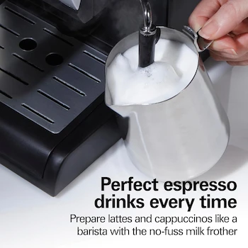 Imagen 4 de Hamilton Beach 40715 Cafetera Espresso y Cappuccino 15 Bar 2 Tazas Negro y Plata