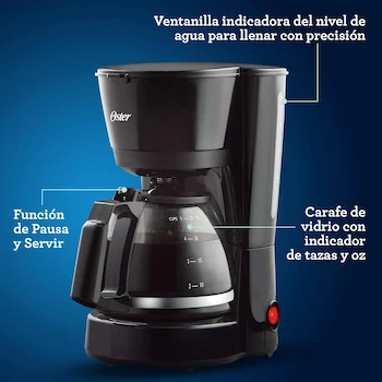 Imagen 4 de Oster Cafetera de 5 Tazas con Filtro Permanente BVSTDC05 Negro
