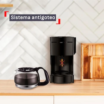 Imagen 4 de T-fal Heliora Petit CM3218MX Cafetera de Filtro Permanente Negra 0.6 L (4 tazas)