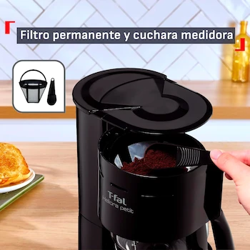 Imagen 5 de T-fal Heliora Petit CM3218MX Cafetera de Filtro Permanente Negra 0.6 L (4 tazas)