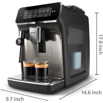 Imagen 3 de Philips 2300 Series EP2330/10 Máquina de Espresso Totalmente Automática 4 Bebidas con Sistema LatteGo, SilentBrew, Molinillo 100% Cerámica, Pantalla Táctil a Color, Negro Mate