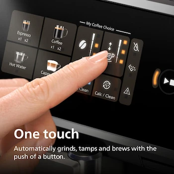 Imagen 5 de Philips 2300 Series EP2330/10 Máquina de Espresso Totalmente Automática 4 Bebidas con Sistema LatteGo, SilentBrew, Molinillo 100% Cerámica, Pantalla Táctil a Color, Negro Mate