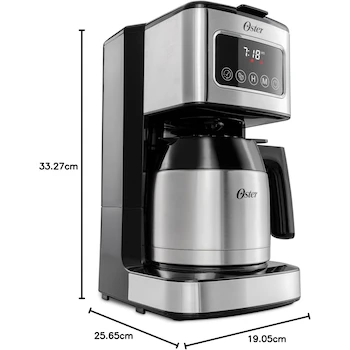 Imagen 3 de Oster Cafetera de Goteo Programable BVSTDCSC4404 8 Tazas Roja con Panel Táctil y Jarra de Vidrio