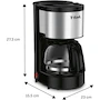 Miniatura de T-fal Heliora Petit CM321DMX Cafetera de Goteo 6 Tazas con Filtro Permanente de Acero Inoxidable y Sistema Antigoteo