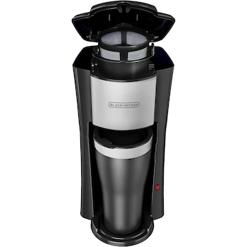 Imagen 3 de Black+Decker CM618 Cafetera Individual con Termo Portátil de Acero Inoxidable 16 oz, Filtro Permanente y Apagado Automático