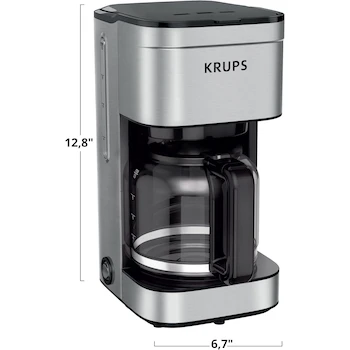 Imagen 3 de KRUPS Simply Brew Family KM203D50 Cafetera de Goteo 10 Tazas Acero Inoxidable con Filtro Permanente y Cuchara Dosificadora 900W