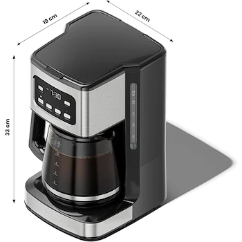 Imagen 2 de Chefman Cafetera de Goteo Programable 12 Tazas RJ14-SPG Acero Inoxidable con Jarra de Vidrio y Filtro Reutilizable