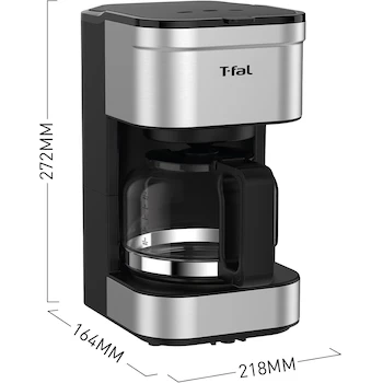 Imagen 3 de T-fal Elegance CM223DMX Cafetera de Goteo 7 Tazas con Jarra de Vidrio, Filtro Permanente Lavable y Sistema Antigoteo