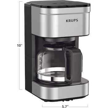 Imagen 2 de KRUPS Simply Brew Cafetera de Goteo Compacta 5 Tazas Acero Inoxidable con Filtro Reutilizable y Placa Calefactora