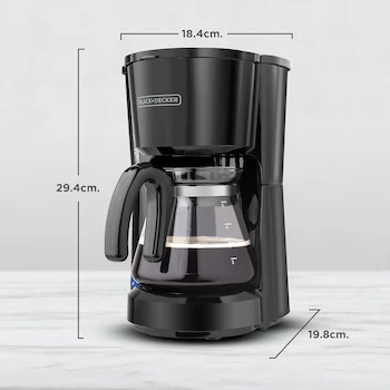 Imagen 3 de Black+Decker CM0701B Cafetera Eléctrica de Goteo 5 Tazas con Filtro Permanente Negra