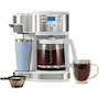 Miniatura de Hamilton Beach 49933 Cafetera Programable de Goteo 2 Vías 12 Tazas y Una Sola Porción con Jarra de Vidrio, Auto Pausa y Sirve, Color Blanco
