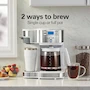 Miniatura de Hamilton Beach 49933 Cafetera Programable de Goteo 2 Vías 12 Tazas y Una Sola Porción con Jarra de Vidrio, Auto Pausa y Sirve, Color Blanco