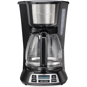 Imagen 3 de Hamilton Beach Cafetera Programable 49630, 12 Tazas, con Jarra de Vidrio, Frontal Digital, Negro/Plateado