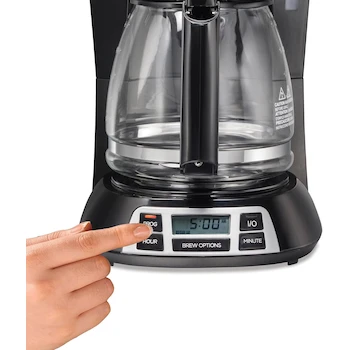 Imagen 4 de Hamilton Beach Cafetera Programable 49630, 12 Tazas, con Jarra de Vidrio, Frontal Digital, Negro/Plateado