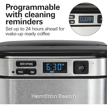 Imagen 5 de Hamilton Beach 46310 Cafetera Programable de Fácil Acceso Frontal 12 Tazas Negra