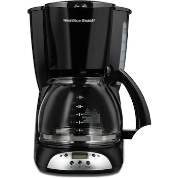 Imagen 3 de Hamilton Beach Cafetera Programable de 12 Tazas con Jarra de Vidrio, Negro y Plateado, Modelo 49465R