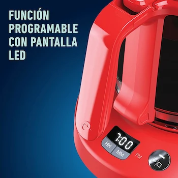 Imagen 5 de Oster Cafetera Programable de 12 Tazas Roja con Reloj Digital y Sistema Antigotero BVSTDCP12R-013