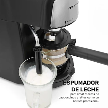 Imagen 5 de TAURUS VIENA Cafetera Espresso Manual 1 Taza con Vaporizador Espumador de Leche y Jarra de Vidrio 240 ml