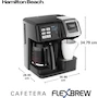 Miniatura de Hamilton Beach FlexBrew Trio Cafetera 2 en 1 con Jarra y Vaso Individual, 12 Tazas, Color Negra, Modelo 49976