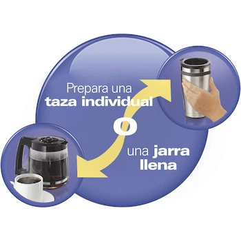 Imagen 5 de Hamilton Beach FlexBrew Trio Cafetera 2 en 1 con Jarra y Vaso Individual, 12 Tazas, Color Negra, Modelo 49976