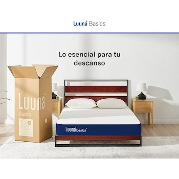 Imagen 3 de Luuna Basic 1 Colchón Matrimonial 135x190 cm Espuma Alta Densidad 16 cm Firmeza Media Blanco