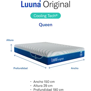 Imagen 2 de Luuna Colchón Original Queen Size Suave Memory Foam Cooling Tech Hecho en México
