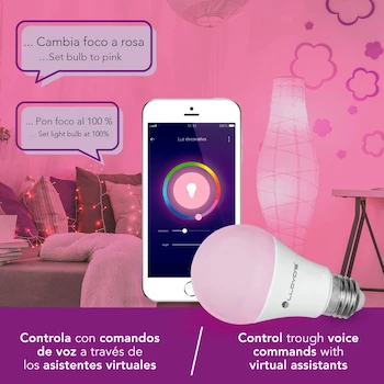 Imagen 4 de Foco Inteligente WiFi Multicolor con Luz Blanca Ajustable Meross, RGB más Rango de Temperatura de Color 2700K a 6500K, 800 Lumens en Modo Blanco, 10W, Dimmeable desde Aplicación