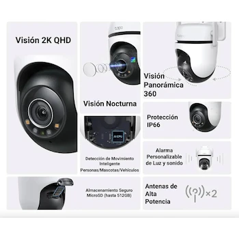 Imagen 3 de Tapo TC42 Cámara de Seguridad Wi-Fi para Exteriores 2K QHD
