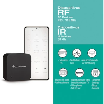 Imagen 2 de Lloyd's Mando Universal Inteligente IR+RF Negro Modelo AKDOeW3R