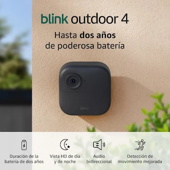 Imagen de referencia para Blink Outdoor 4 (4ª Generación, último modelo 2024) - Sistema de 2 Cámaras de Seguridad Inalámbricas HD para Exterior con Visión Nocturna, Detección de Movimiento, Audio Bidireccional, Negro, Sync Module Core Incluido