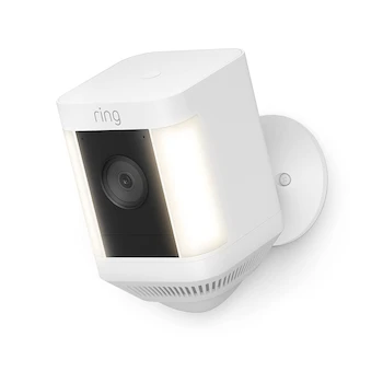 Imagen 2 de Ring Spotlight Cam Plus Battery - Cámara de Seguridad Inalámbrica con Batería Recargable, Luces LED de Enfoque, Color Blanco