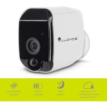 Imagen 2 de Lloyd's Cámara IP Inteligente Interior y Exterior LC-1274 WiFi Full HD 1080P Blanco
