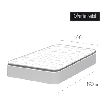 Imagen 2 de Colchón Matrimonial América London Ortópédico con Euro Pillow Top Tamaño 135 x 190 cm