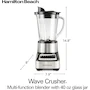 Miniatura de Hamilton Beach 54221 Wave Crusher Licuadora Multifunción 14 Velocidades Negro/Plata Vaso de Vidrio 1.18 L
