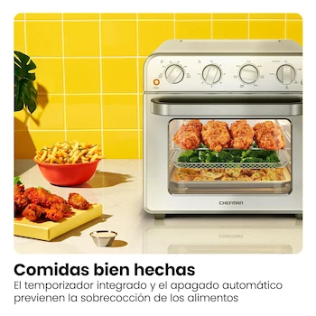 Imagen 5 de Chefman Combo Horno Tostador Freidora de Aire 7 en 1, 18 Litros, Modelo RJ50-SS-M18, Acero Inoxidable