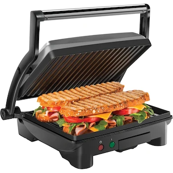 Imagen de referencia para Chefman Parrilla Panini Prensa Gourmet y Sandwichera de 4 Rebanadas Modelo RJ02-180-4