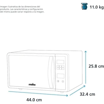 Imagen 2 de Mabe HMM70SEJ Horno de Microondas 0.7 pies cúbicos (20 L) 700 W Plata 120 V