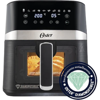 Imagen 2 de Oster Freidora de Aire Digital 4 Litros con Recubrimiento Oster DiamondForce, Ventana de Visualización, Luz Interna, 10 Programas Automáticos, Modelo B0DKXY1RMP