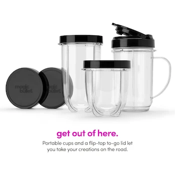 Imagen 4 de NutriBullet by Magic Bullet - Batidora Personal Plateada Pequeña, Modelo B012T634SM, 250W, Juego de 11 Piezas con Vaso Alto 700ml y Vaso Corto 500ml