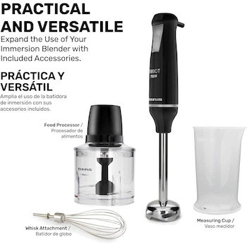 Imagen 4 de Taurus Robot 750 Inox - Batidora de Mano 750W Acero Inoxidable con Batidor Picadora Vaso Medidor 500ml
