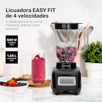 Imagen 4 de Taurus Haley Licuadora 500W 4 Velocidades + Pulso Vaso Plástico 1.65L Cuchillas Desmontables Easy Fit