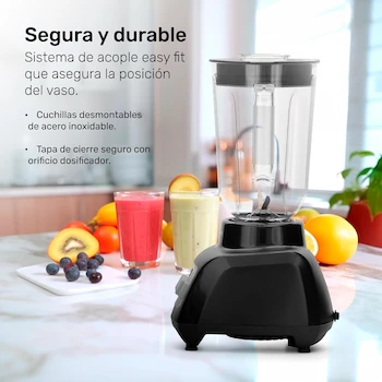 Imagen 5 de Taurus Haley Licuadora 500W 4 Velocidades + Pulso Vaso Plástico 1.65L Cuchillas Desmontables Easy Fit