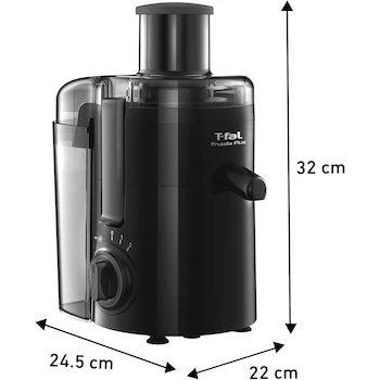 Imagen 3 de T-fal Extractor de Jugos Frutelia Plus ZE3708MX Negro/Gris con Jarra de 950 ml