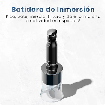 Imagen 2 de Chefman Batidora de Inmersión 6 en 1 RJ19-V2-SBP Negra con 3 Cuchillas, Vaso 800 ml, Procesador de Alimentos, Batidor y Accesorios