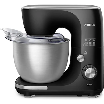 Imagen 5 de Philips Batidora Planetaria Serie 7000 HR7922/93 Negra, 800W, Tazón de Acero Inoxidable 5 Litros, 12 Velocidades + Pulso