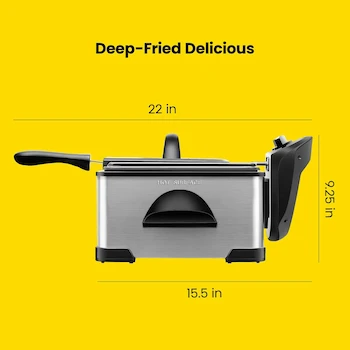 Imagen 2 de Chefman Freidora de Aceite Eléctrica Jumbo 4.5 Litros Acero Inoxidable RJ07-45-SS-MX
