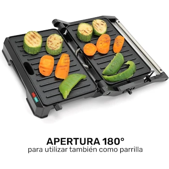 Imagen 4 de TAURUS TOSTARE 180° Tostadora Panini y Parrilla Eléctrica de Contacto con Apertura 180° Acero Inoxidable