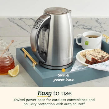 Imagen 4 de Cuisinart CPK-17 PerfecTemp Hervidor Eléctrico Inalámbrico de Acero Inoxidable con Control de Temperatura 1.7 Litros